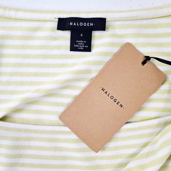 Halogen Women's Yellow Green Striped Top NWT Size S - Picture 4 of 5
